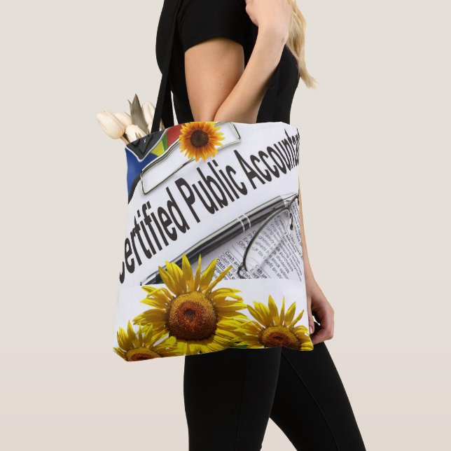 Sunflower Accountant Tote Bag (Close Up)