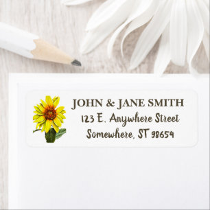 Sunflower Address Label Return Address Label