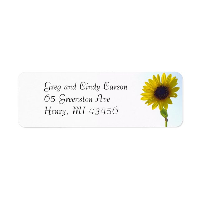 Sunflower Address Labels (Front)