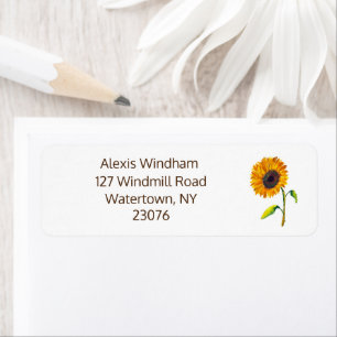 Sunflower Address Return Address Label