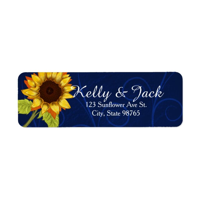 Sunflower/address wedding label return address label (Front)