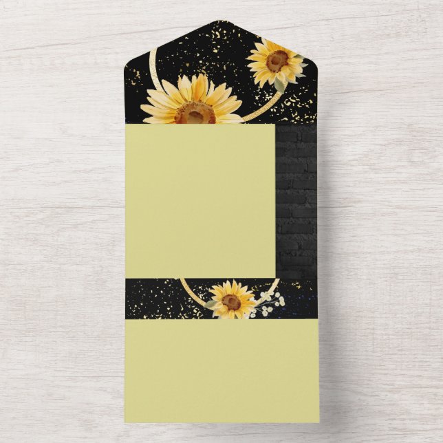 Sunflower All In One Invitation (Inside)