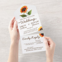 Sunflower All in One Wedding Invitation
