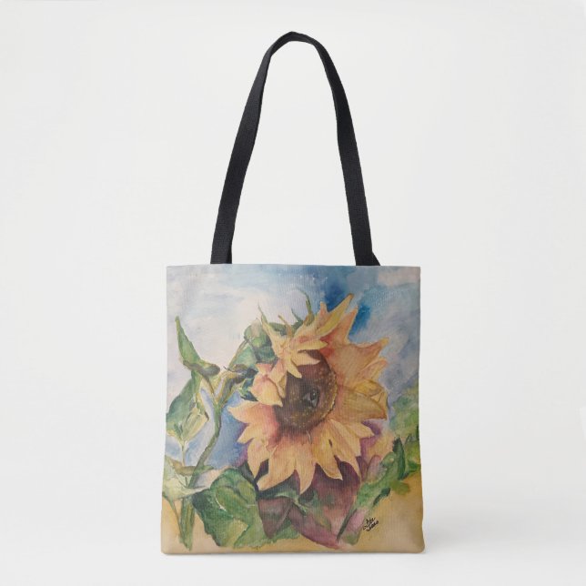 Sunflower All-Over-Print Shoulder Tote Bag (Front)
