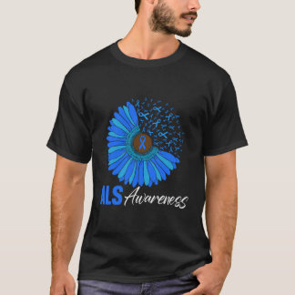 Sunflower Als Awareness Ribbon Supporter Warrior F T-Shirt