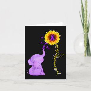 Sunflower Alzheimer Awareness  I Will Remember For Card