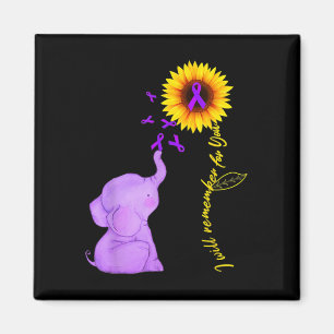 Sunflower Alzheimer Awareness I Will Remember For Magnet