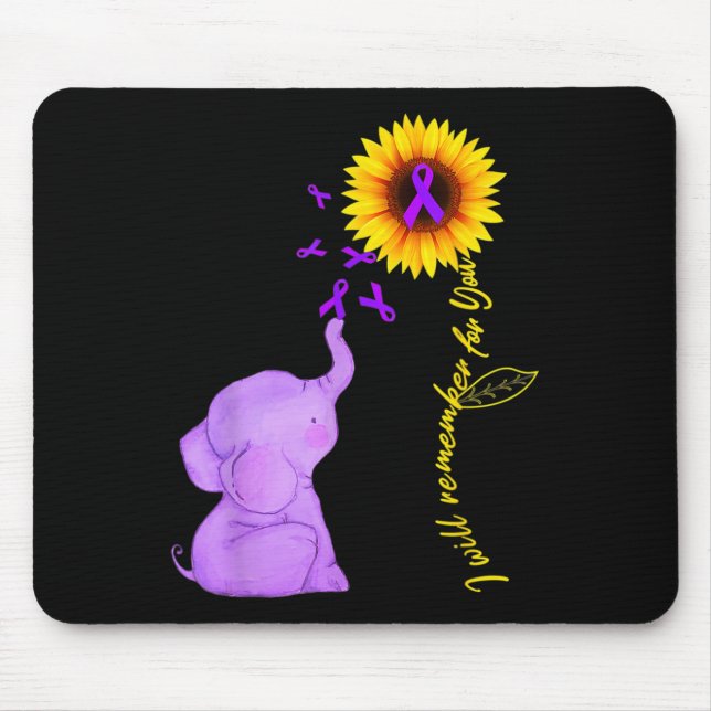 Sunflower Alzheimer Awareness  I Will Remember For Mouse Pad (Front)