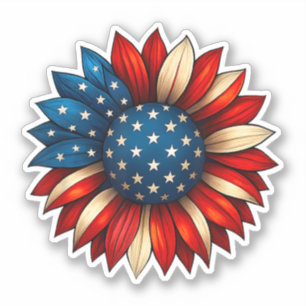 Sunflower American Flag 4th of July Merica USA