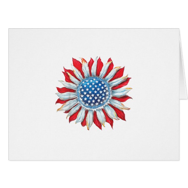 Sunflower American Flag 4th of July Women Men Meri (Front Horizontal)