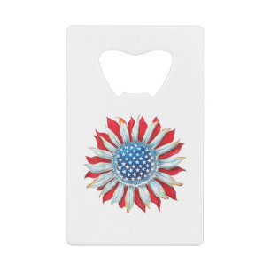 Sunflower American Flag 4th of July Women Men Meri