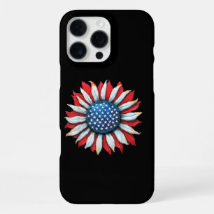 Sunflower American Flag 4th of July Women Men Meri iPhone 16 Pro Max Case