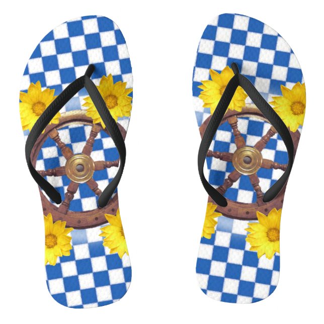 Sunflower Anchor Flip Flops (Footbed)