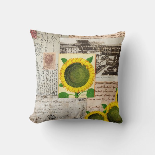 Sunflower Ancient Rome Italian Pillow (Front)