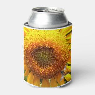 Sunflower and bee can cooler
