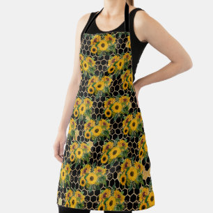 Sunflower and Bee Series Design Eleven  Apron
