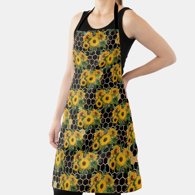 Sunflower and Bee Series Design Eleven  Apron (Insitu)