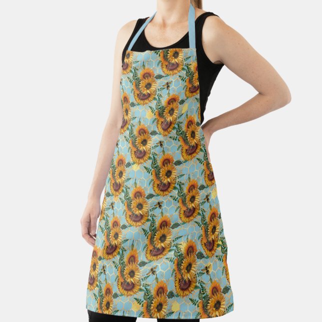 Sunflower and Bee Series Design Fourteen  Apron (Insitu)