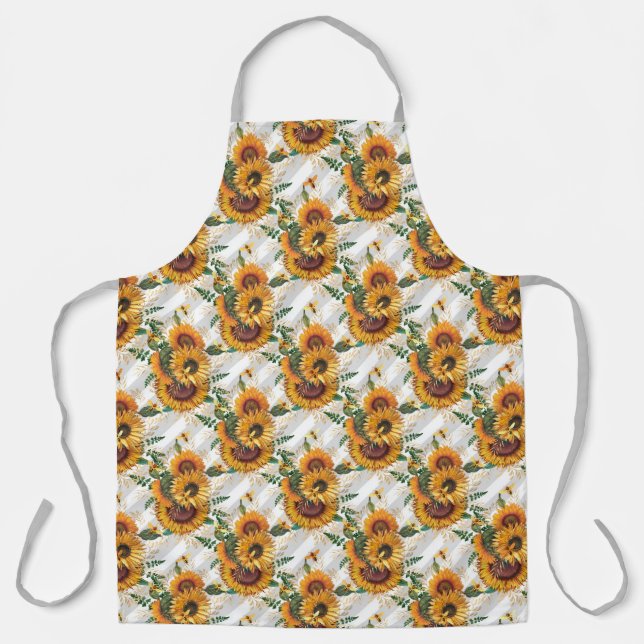 Sunflower and Bee Series Design Twelve Apron (Front)