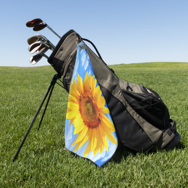 Sunflower and Bees Golf Towel (Green)
