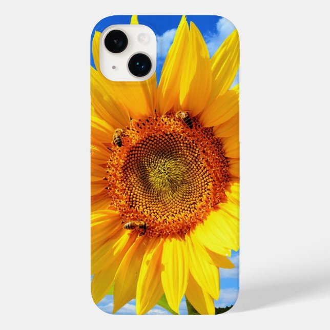 Sunflower and Bees iPhone Case (Back)