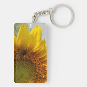 Sunflower and Bees Key Ring