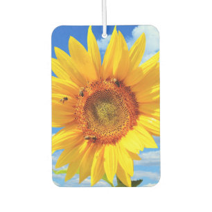 Sunflower and Bees on Blue Sky Air Freshener