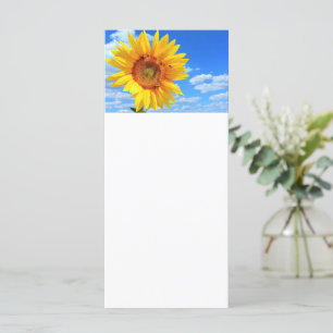 Sunflower and Bees on Blue Sky Menu Summer