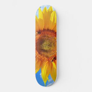 Sunflower and Bees on Blue Sky - Summer Joy Skateboard