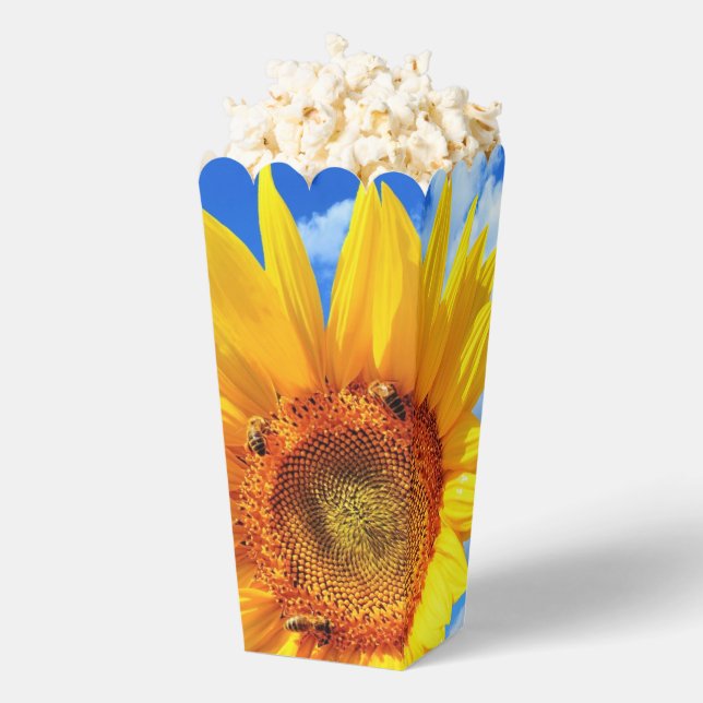 Sunflower and Bees Popcorn Box (Popped)
