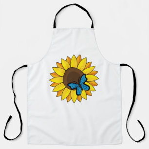 Sunflower and Blue Butterfly Apron