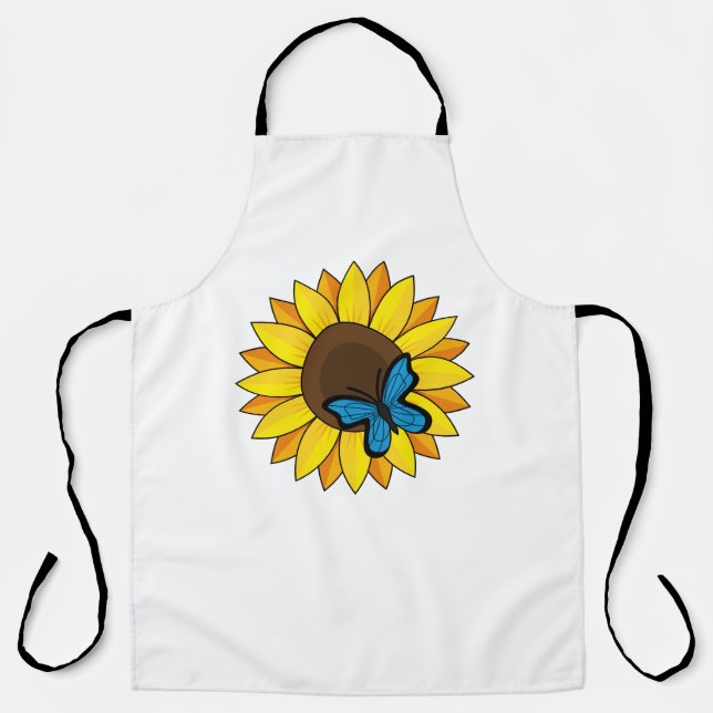 Sunflower and Blue Butterfly Apron (Front)