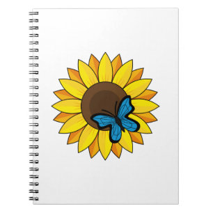 Sunflower and Blue Butterfly Notebook