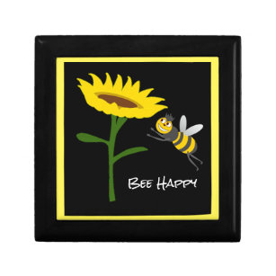 Sunflower and Bumble Bee Jewelry Keepsake Box