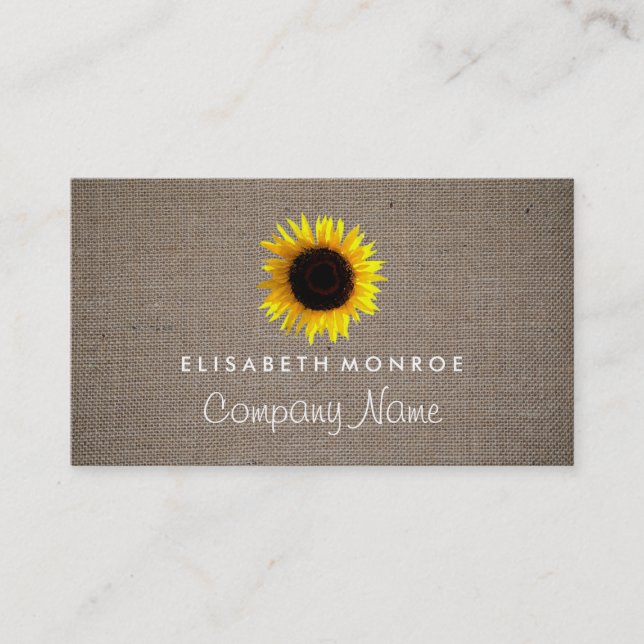 Sunflower and Burlap, Floristry Business Card (Front)