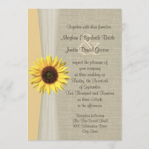 Sunflower and Burlap Wedding Invitation