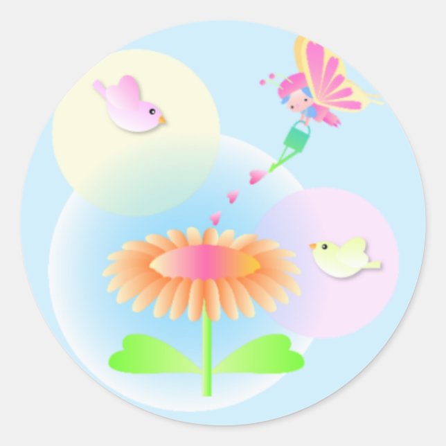 Sunflower and Butterfly  Sticker (Front)