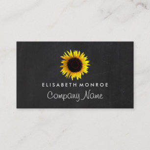 Sunflower and Chalkboard, Floristry Business Card