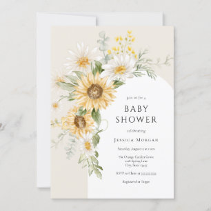 Sunflower and Daisy Baby Shower Invitation
