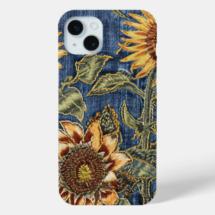 sunflower and denim iPhone case