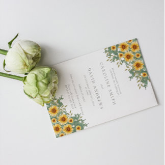 Sunflower and Eucalyptus Wedding Invitation