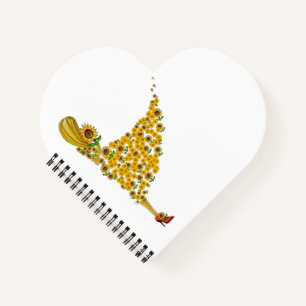 sunflower and girl notebook