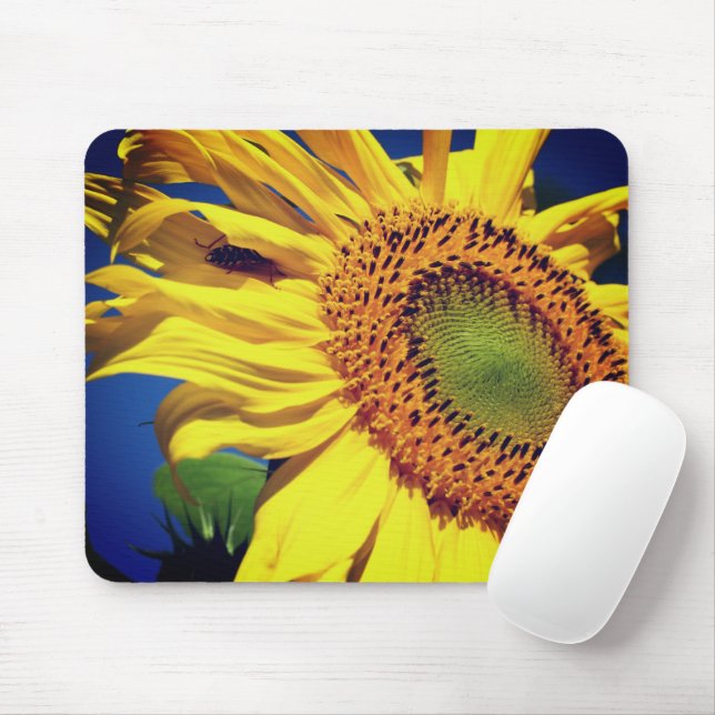 Sunflower And Guest Flower  Mouse Pad (With Mouse)