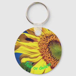 Sunflower And Guest Personalised Key Ring