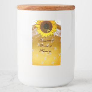 SUNFLOWER AND HONEY BEE ,BEEKEEPING, BEEKEEPER FOOD LABEL