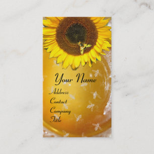 SUNFLOWER AND HONEY BEE ,BEEKEEPING, BEEKEPER BUSINESS CARD