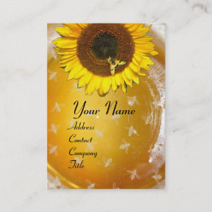 SUNFLOWER AND HONEY BEE ,BEEKEEPING, BEEKEPER BUSINESS CARD