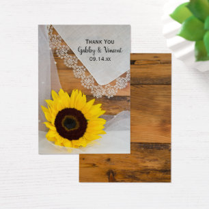 Sunflower and Lace Country Wedding Favour Tags