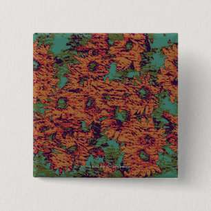 Sunflower and leaf camouflage pattern on 15 cm square badge