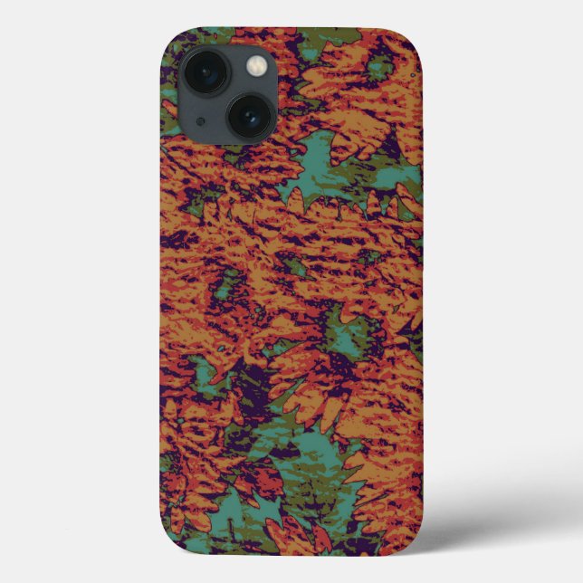 Sunflower and leaf camouflage pattern on Case-Mate iPhone case (Back)